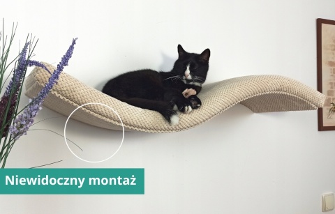 Półka ścienna dla kota, wisząca FALA NL 75 cm SH-M-W75UL