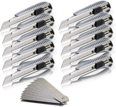 25szt. Nożyk Do Tapet 18mm Aluminiowy Łamane Ostrze