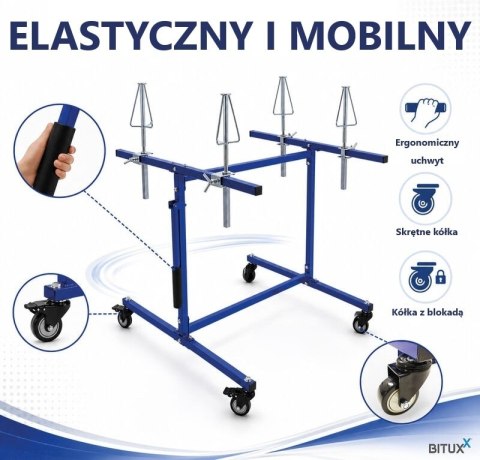 Mobilny stojak lakierniczy do felg BITUXX 4 felgi max 100kg