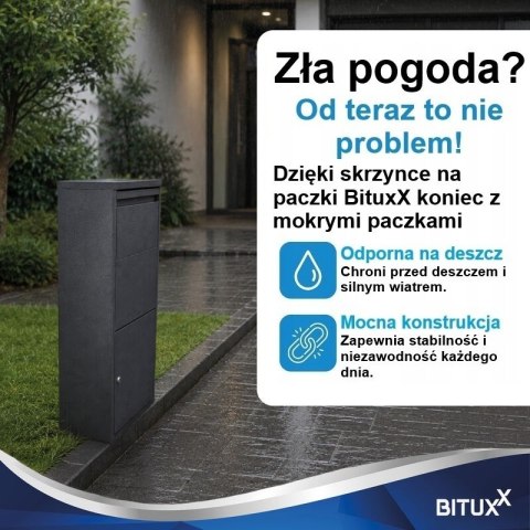 Skrzynka na paczki XL z klapą zabezpieczającą na klucz BITUXX