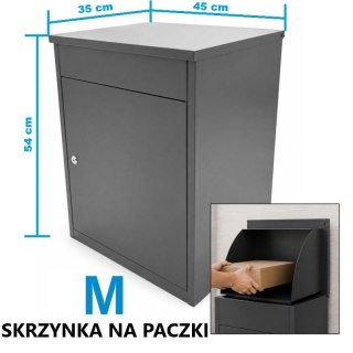 Skrzynka na paczki M z klapą zabezpieczającą zamykana na klucz